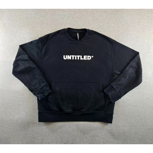 NEIL BARRETT‎ Sweatshirt Mens Large Black French Terry Dropped Shoulder Italy L - Picture 1 of 13
